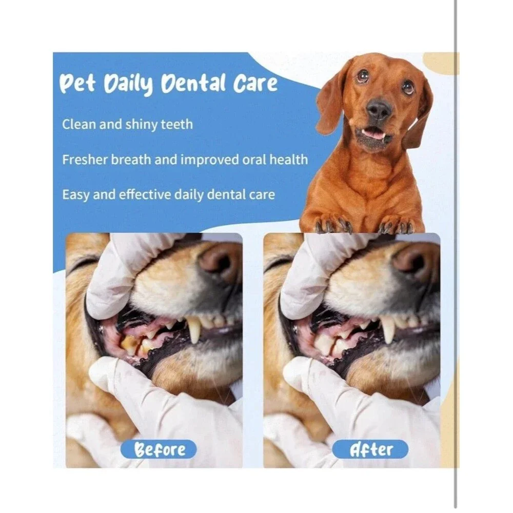 Pet Dental Finger Wipes Cat & Dog Teeth Cleaning Finger Wipes 60 Pcs New Boxed